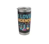 I Love Science Beaker Atom Química Diversión Vaso térmico de acero inoxidable de doble pared