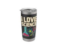 I Love Science Beaker Átomo ADN Nerd Vaso térmico de acero inoxidable de doble pared