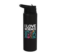 I Love Science Microscopio ADN Átomo Química Stainless Steel Insulated Water Bottle