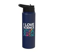 I Love Science Microscopio ADN Átomo Química Stainless Steel Insulated Water Bottle