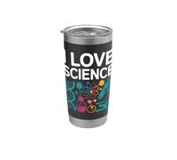 I Love Science Microscopio ADN Átomo Química Vaso térmico de acero inoxidable de doble pared