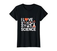 I Love Science Química de moléculas de ADN Camiseta gráfica económica, Mujer, Negro, L