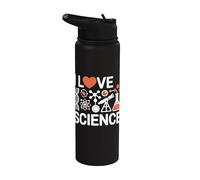 I Love Science Química de moléculas de ADN Stainless Steel Insulated Water Bottle