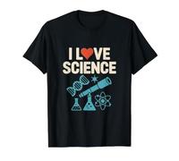 I Love Science Telescopio de ADN Química Física Camiseta gráfica económica, Hombre, Negro, S