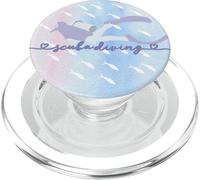 I Love Scuba Diving Pastel Purple Acuarela Estética PopSockets PopGrip para MagSafe