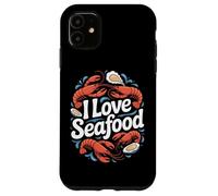 I Love Seafood Bold Langosta Almejas Diseño Carcasa para iPhone 11