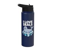 I Love Seals Cute Seal Iceberg Adoración Stainless Steel Insulated Water Bottle