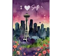 I Love Seattle Travel Journal - Purple Trip Notebook | Souvenir Gift for Girls, Teens, Women & Seattle Washington Lovers | 120 Wide-Ruled Pages - Paperback