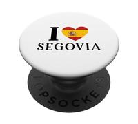 I Love Segovia España Corazón Bandera España PopSockets PopGrip Adhesivo