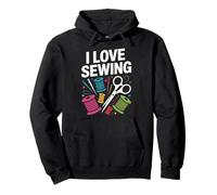 I Love Sewing Hilos Coloridos Agujas Tijeras Sudadera con Capucha