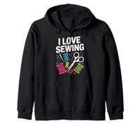 I Love Sewing Hilos Coloridos Agujas Tijeras Sudadera con Capucha