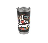I Love Sewing Máquinas de coser Carretes de hilo Vaso térmico de acero inoxidable de doble pared