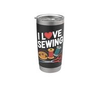 I Love Sewing - Tijeras de hilo para manualidades Vaso térmico de acero inoxidable de doble pared