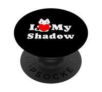 I Love Shadow Cat Dueño Mascota Gatito Amante PopSockets PopGrip Adhesivo