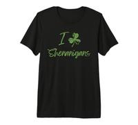 I Love Shenanigans Lucky Clover Día de San Patricio Verde Camiseta Premium