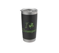 I Love Shenanigans Lucky Clover Día de San Patricio Verde Vaso térmico de acero inoxidable de doble pared