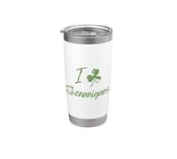 I Love Shenanigans Lucky Clover Día de San Patricio Verde Vaso térmico de acero inoxidable de doble pared