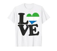 I Love Sierra Leona Bandera Corazón Patriótico Viaje Camiseta