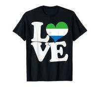 I Love Sierra Leona Bandera Corazón Patriótico Viaje Camiseta