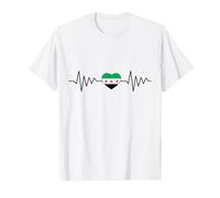 I Love Siria Flag Map Free Siria Flag Heartbeat Bandera Siria Camiseta