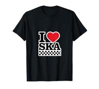 I Love Ska - Tabla de Cuadros Retro de música Reggae Estilo Callejero Camiseta