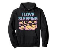 I Love Sleeping Cute Cats Luna Nubes Estrellas Sudadera con Capucha