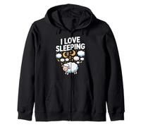 I Love Sleeping Cute Sheep Dream Nubes Noche Sudadera con Capucha