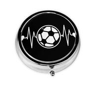 I Love Soccer Este pastillero de viaje pequeño, redondo y de tres compartimentos es perfecto para almacenar medicamentos diarios, vitaminas y sobre la marcha.