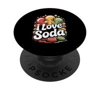 I Love Soda Colorful Bubbles Diversión PopSockets PopGrip Adhesivo