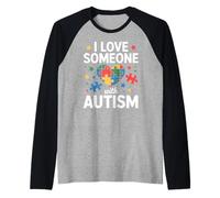 I Love Someone with Autism Kids Camiseta Manga Raglan