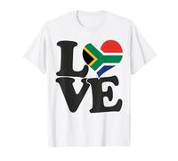 I Love South Africa Bandera Corazón Patriótico Viaje Camiseta