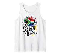 I Love South Africa Vacaciones Bandera Corazón Turista Viaje Camiseta sin Mangas