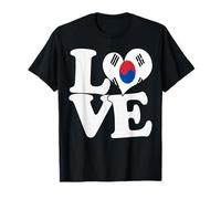 I Love South Korea Bandera Corazón Patriótico Viaje Camiseta
