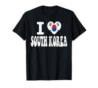 I Love South Korea - Bandera de corazón Retro para Viaje Camiseta