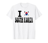 I Love South Korea - Bandera de corazón Retro para Viaje Camiseta