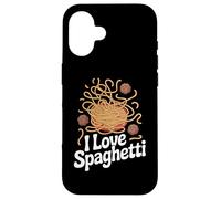 I Love Spaghetti Noodles Albóndigas Diversión Carcasa para iPhone 16