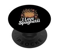 I Love Spaghetti Noodles Albóndigas Diversión PopSockets PopGrip Adhesivo