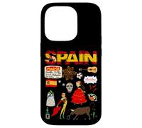 I Love Spain, Cool Spain Culture Doodle Illustration Graphic Carcasa para iPhone 14 Pro
