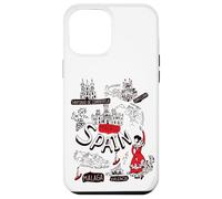 I Love Spain, Cool Spain Map with Traditional Style Doodles Carcasa para iPhone 12 Pro MAX