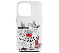 I Love Spain, Cool Spain Map with Traditional Style Doodles Carcasa para iPhone 13 Pro