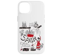 I Love Spain, Cool Spain Map with Traditional Style Doodles Carcasa para iPhone 14 Plus