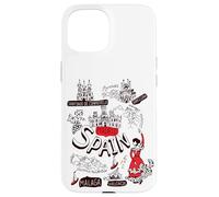 I Love Spain, Cool Spain Map with Traditional Style Doodles Carcasa para iPhone 15