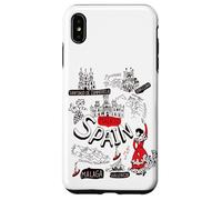 I Love Spain, Cool Spain Map with Traditional Style Doodles Carcasa para iPhone XS MAX
