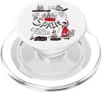 I Love Spain, Cool Spain Map with Traditional Style Doodles PopSockets PopGrip para MagSafe