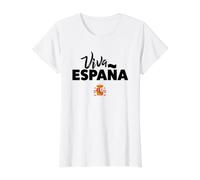 I Love Spain, Spain Coat of Arms Spanish Pride Flag Crest Camiseta gráfica económica, Mujer, Blanco, S