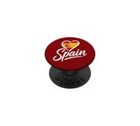 I Love Spain Vacaciones Viajes Minimalista Corazón Bandera Turista PopSockets PopGrip Adhesivo
