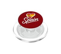 I Love Spain Vacaciones Viajes Minimalista Corazón Bandera Turista PopSockets PopGrip para MagSafe
