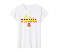 I Love Spain, Viva Espana Spanish Flag Pride Coat of Arms Camiseta gráfica económica, Mujer, Blanco, S