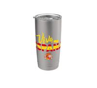 I Love Spain, Viva Espana Spanish Flag Pride Coat of Arms Vaso térmico de acero inoxidable de doble pared