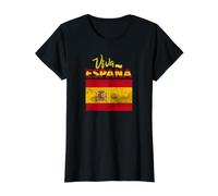 I Love Spain, Viva Espana Vintage Spain Flag Camiseta gráfica económica, Mujer, Negro, XL